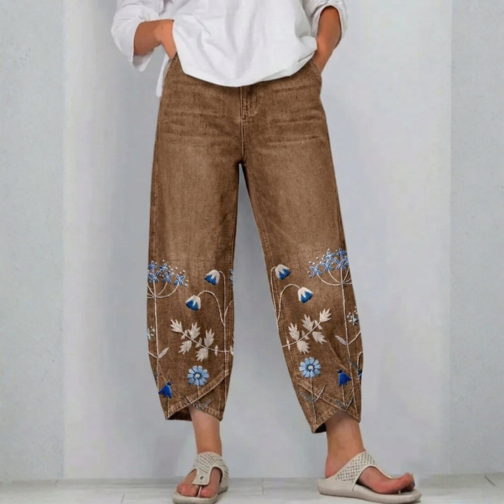 Kayla | Casual Embroidered Pants