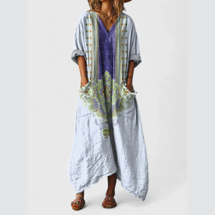 Alicia | | Boho Printed Maxi Dress