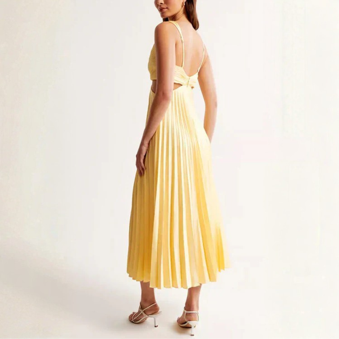 Haley | Women's Pleated V-Neck Maxi Dress