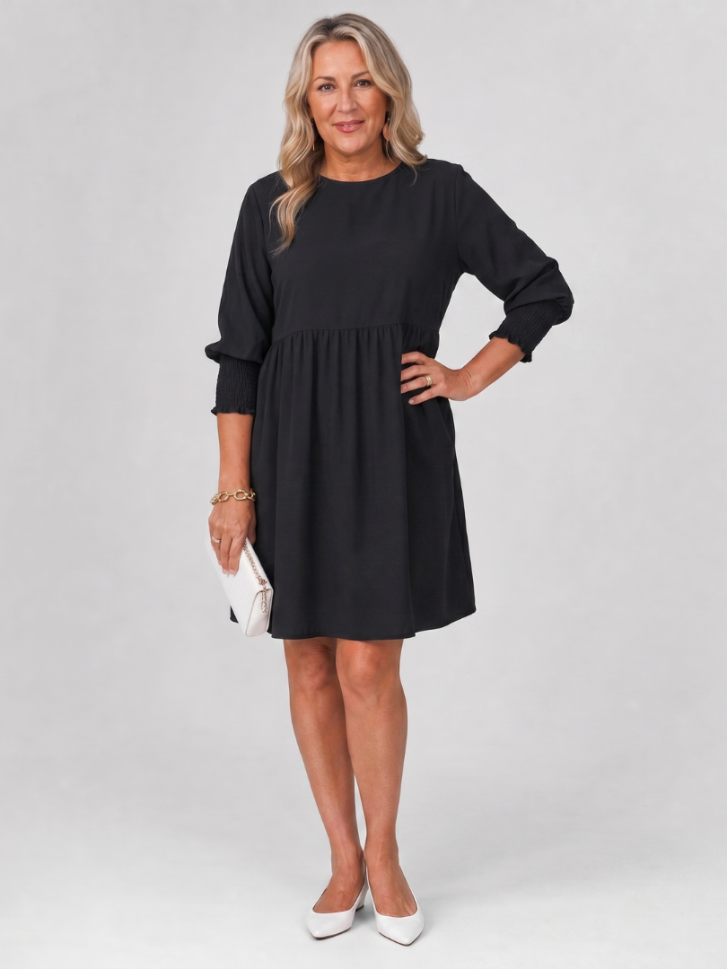 Corinne | Long Sleeve Smocked Cuffs Mini Dress
