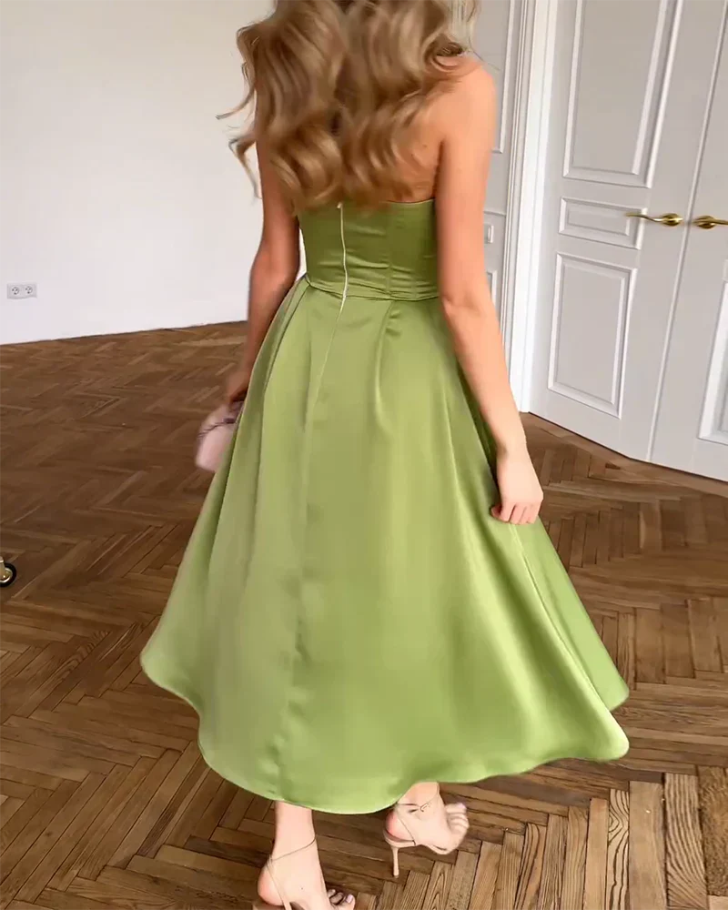 Liora™ | Strapless Elegant Midi Dress