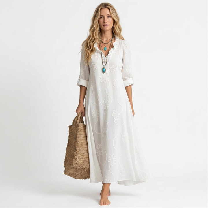 Clio - Long Summer Dress with Flowers