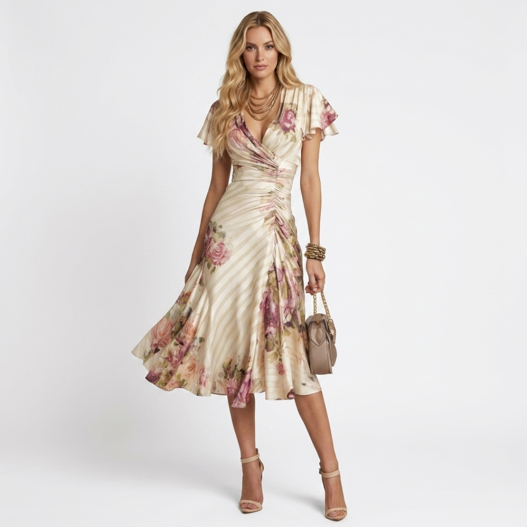 Camile - Chic Dress with Flowers