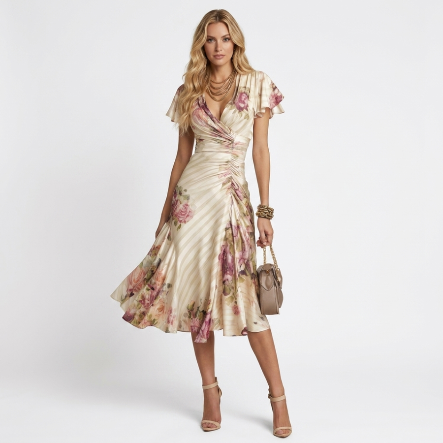 Camile - Chic Dress with Flowers
