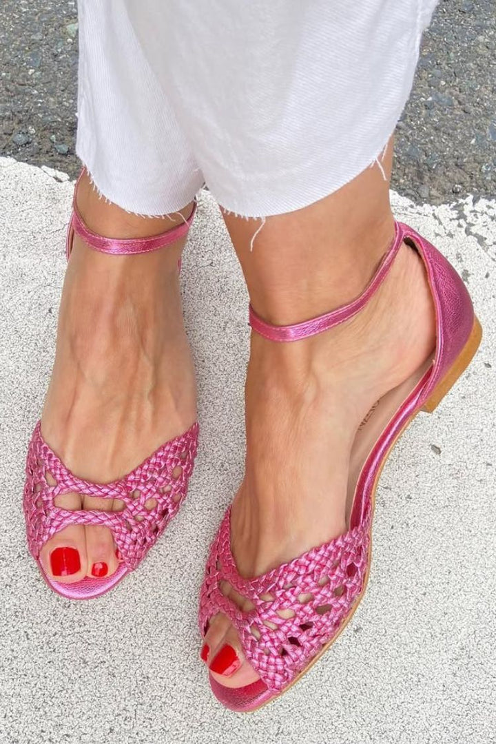 Isadora | Woven Gold Sandals
