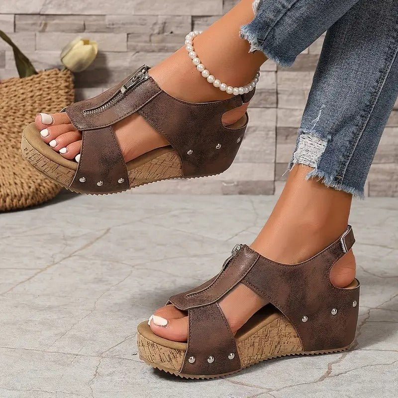 Harper | Retro Wedge Sandals