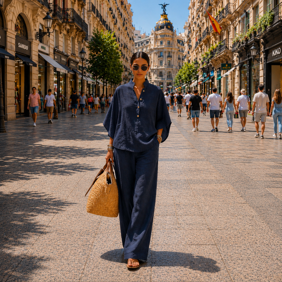 Mariel | Batwing Sleeve Set with Wide Pants