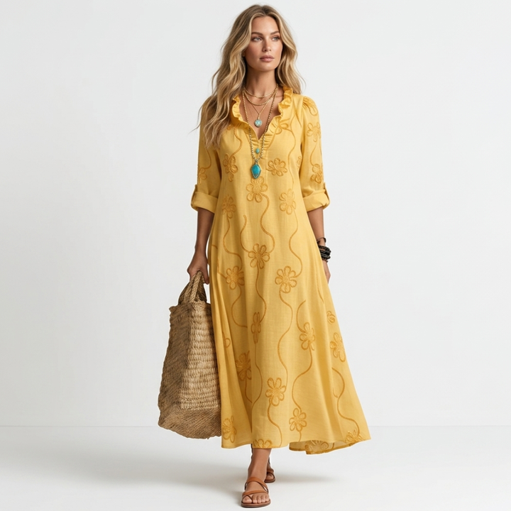 Clio - Long Summer Dress with Flowers