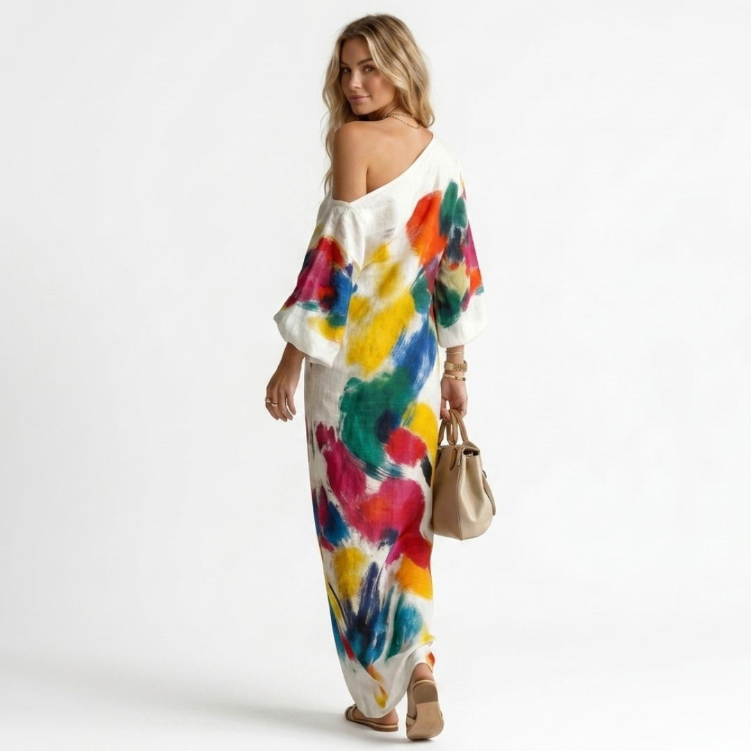 Andreza - Artistic Dress with One Shoulder