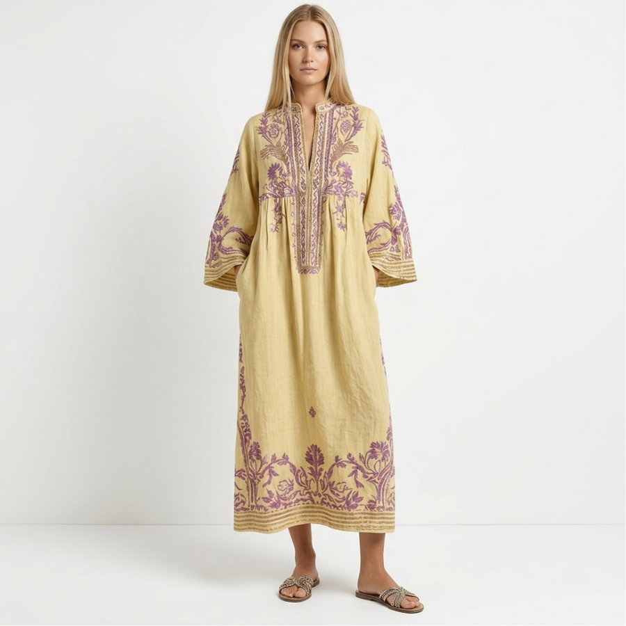 Ariadne - Boho dress with embroidery