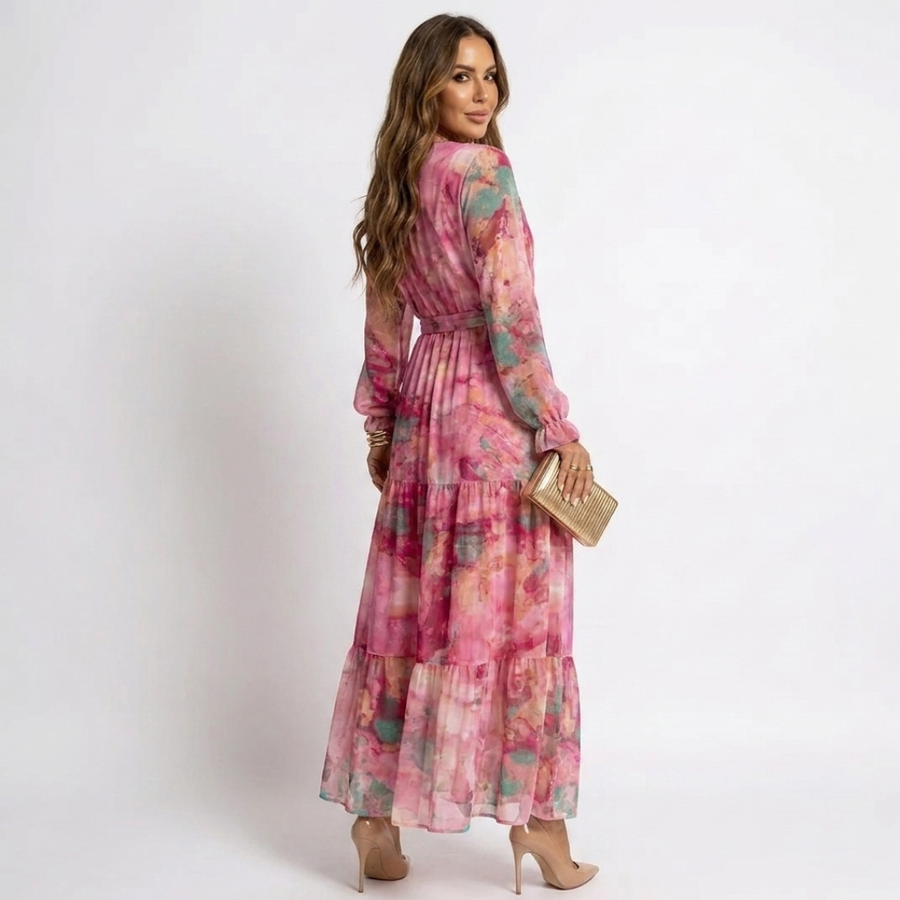 Luzia - Dress with wrap design and floral pattern