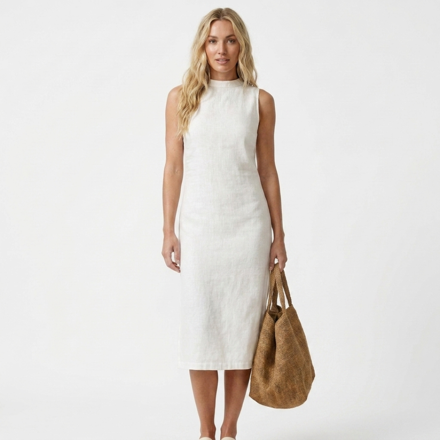 Lídia - Midi dress with ribbed weave