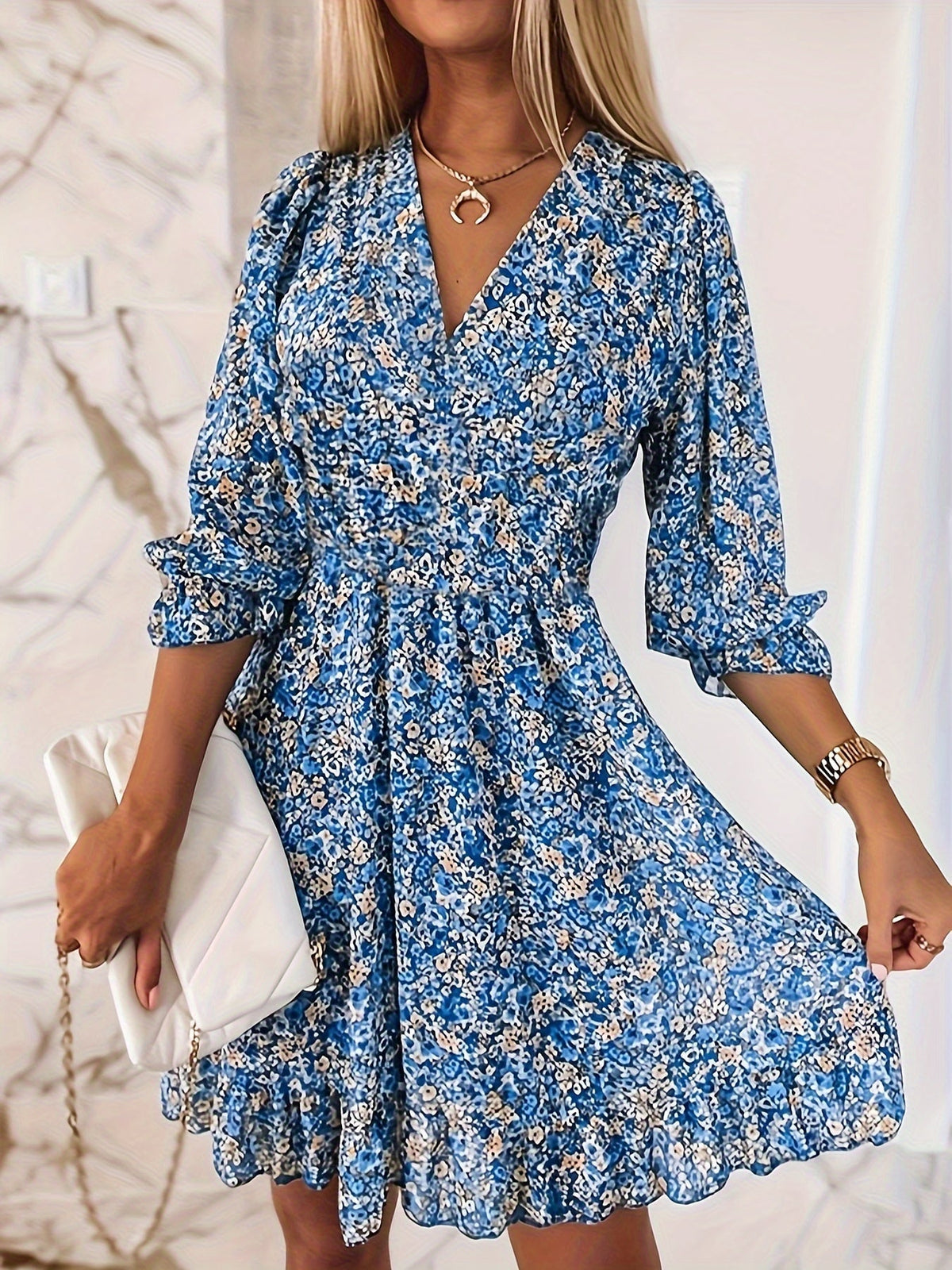 Nissia™ | Floral Stripe Mini Dress