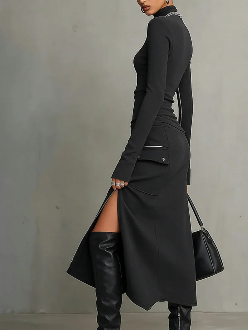 Vivian | High-Neck Zip-Pocket Set