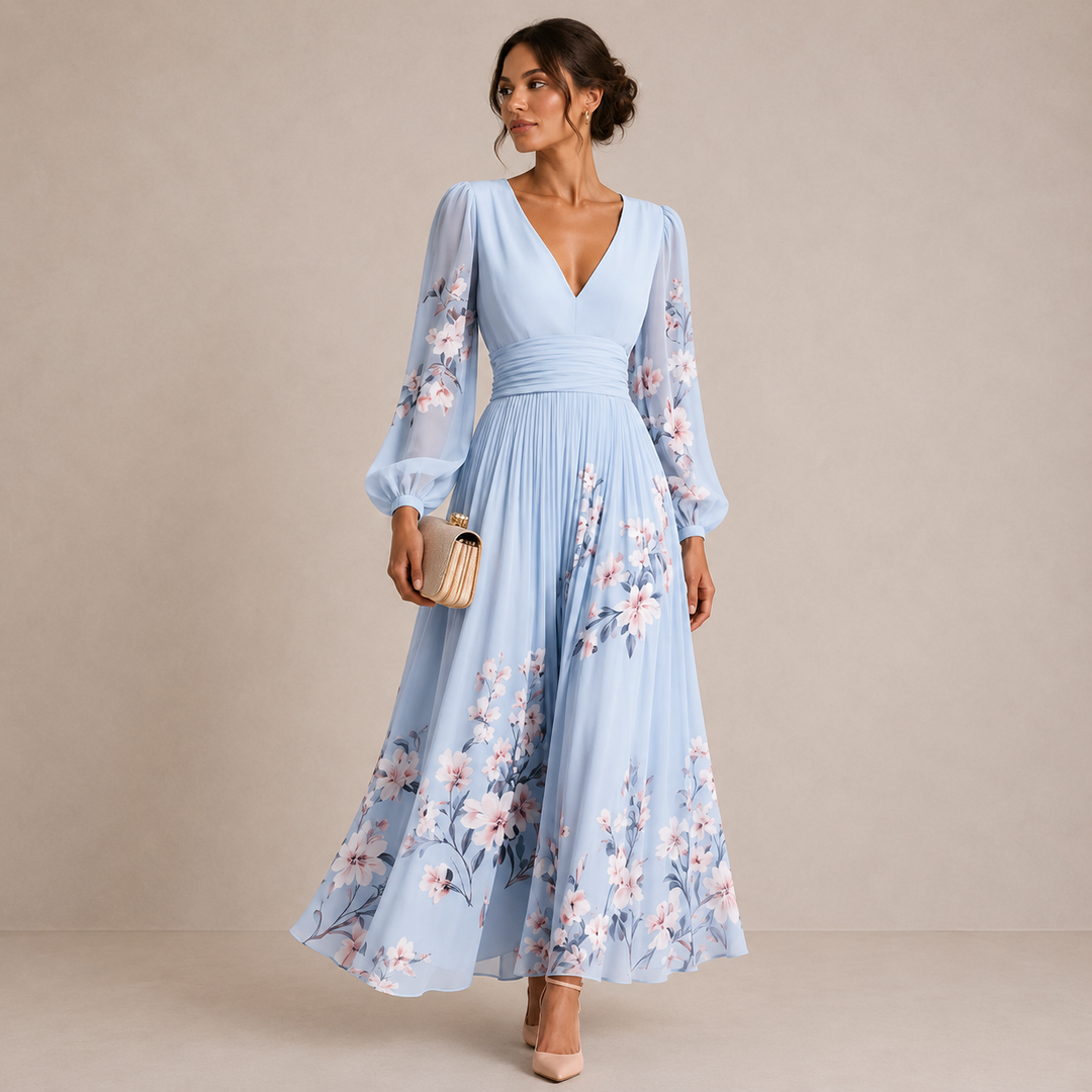 NIRENA | Midi dress with a V-neck