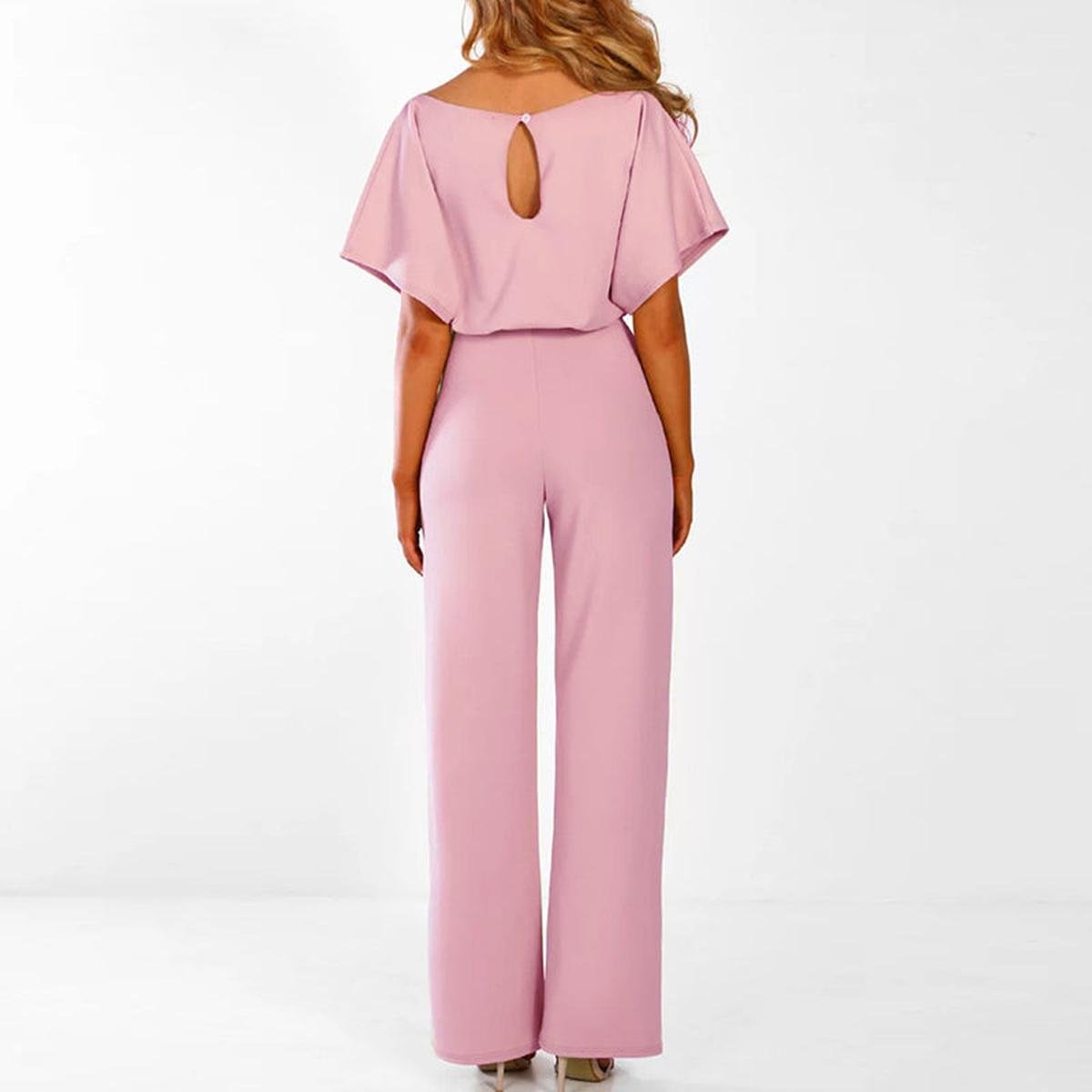 Alice | Short Sleeve Jumpsuit with Belt