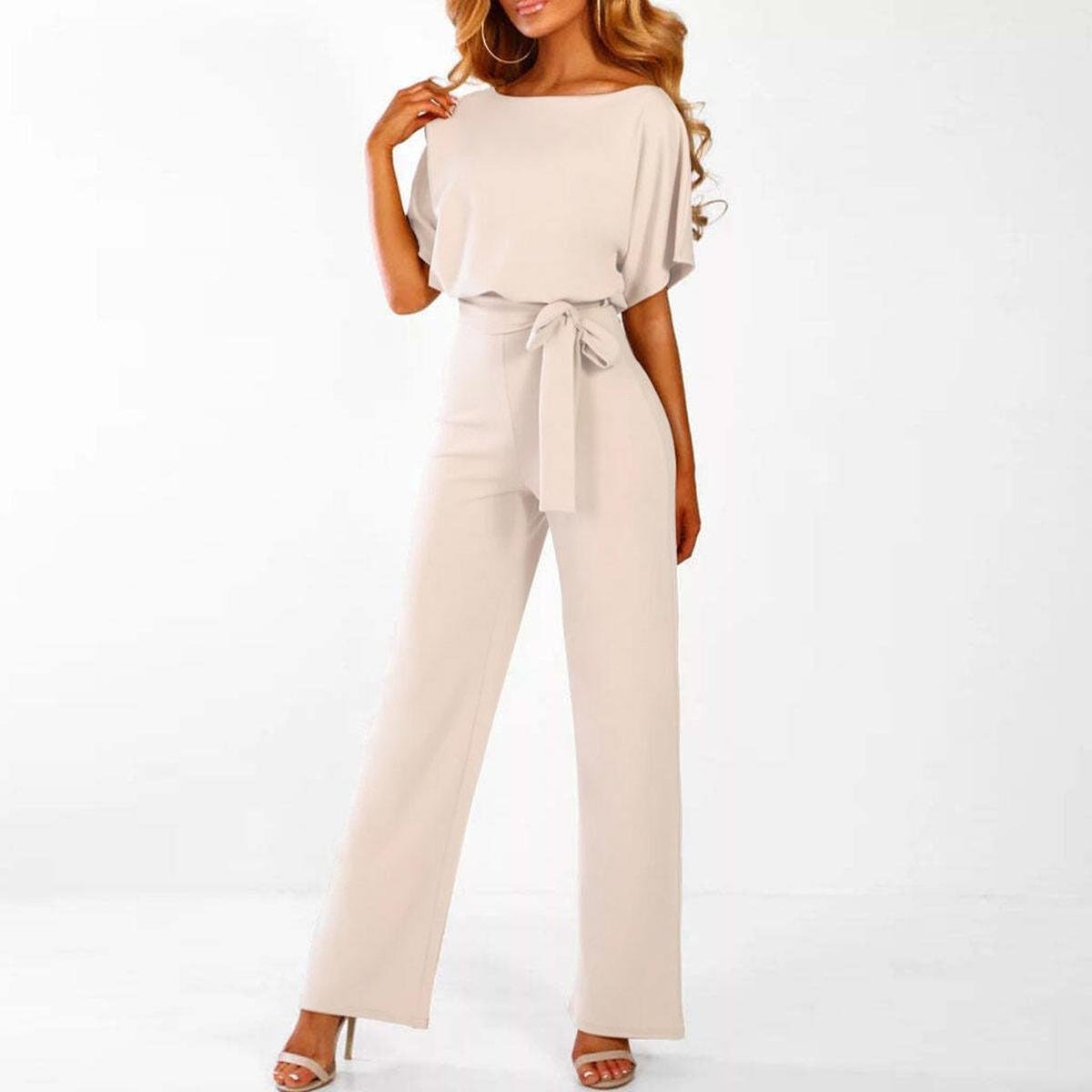 Alice | Short Sleeve Jumpsuit with Belt