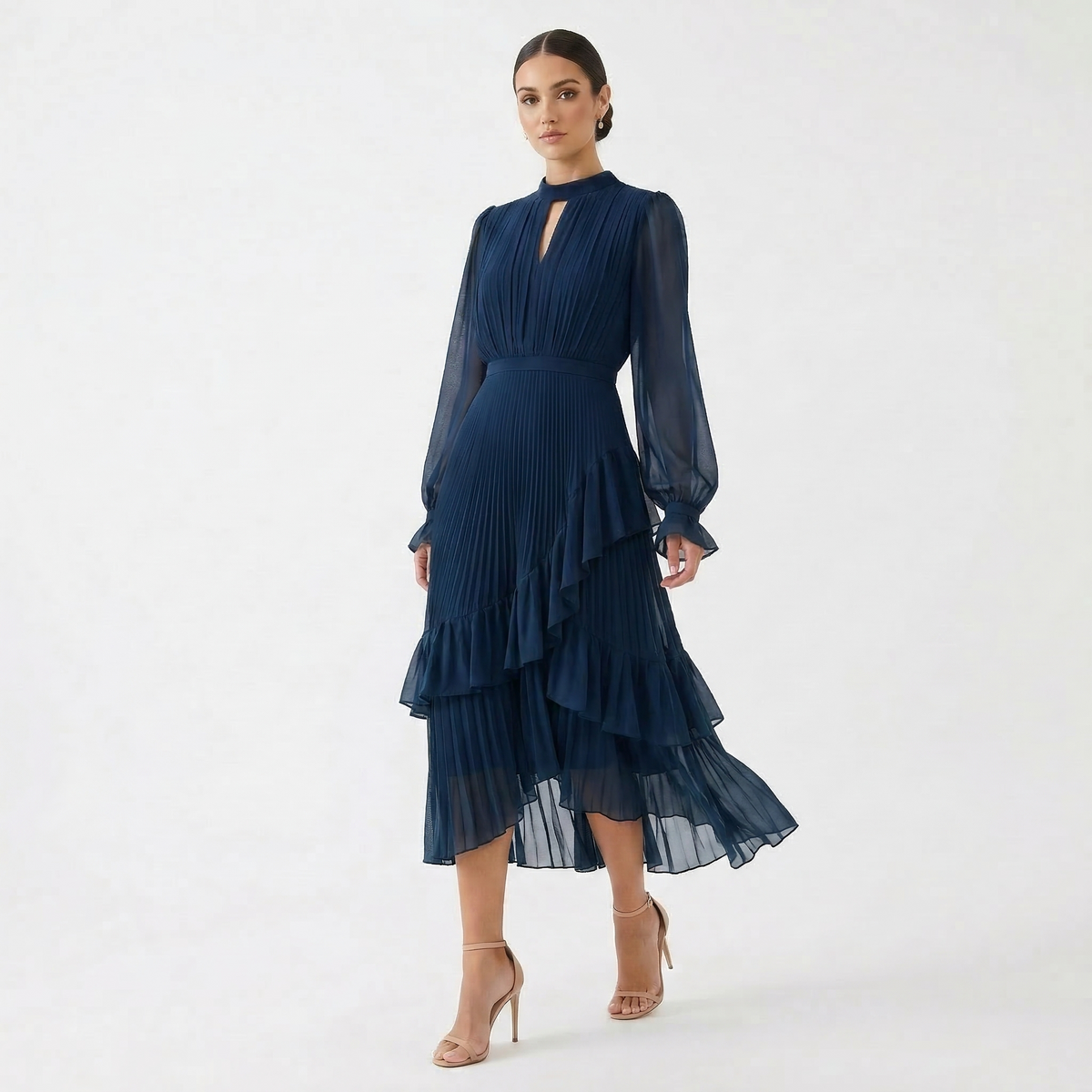 Melanie - Dress with Pleats and Wide Sleeves