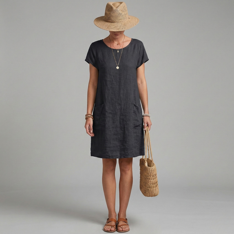 Megan | Casual Linen Pocket Dress