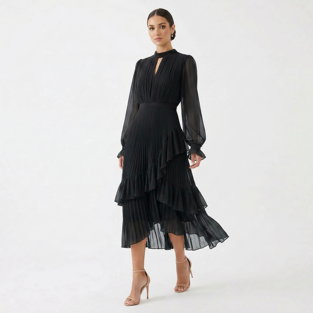 Melanie - Dress with Pleats and Wide Sleeves