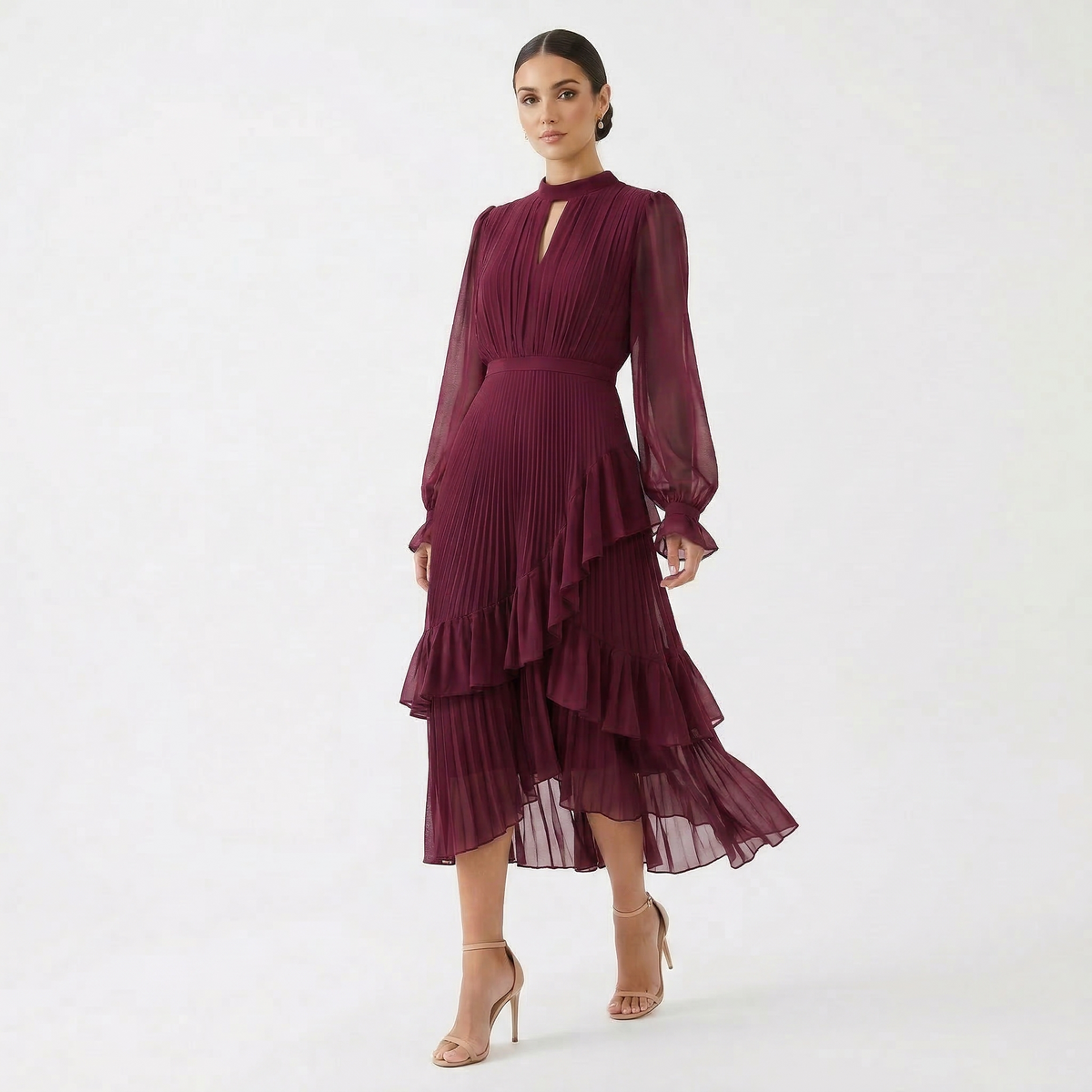 Melanie - Dress with Pleats and Wide Sleeves