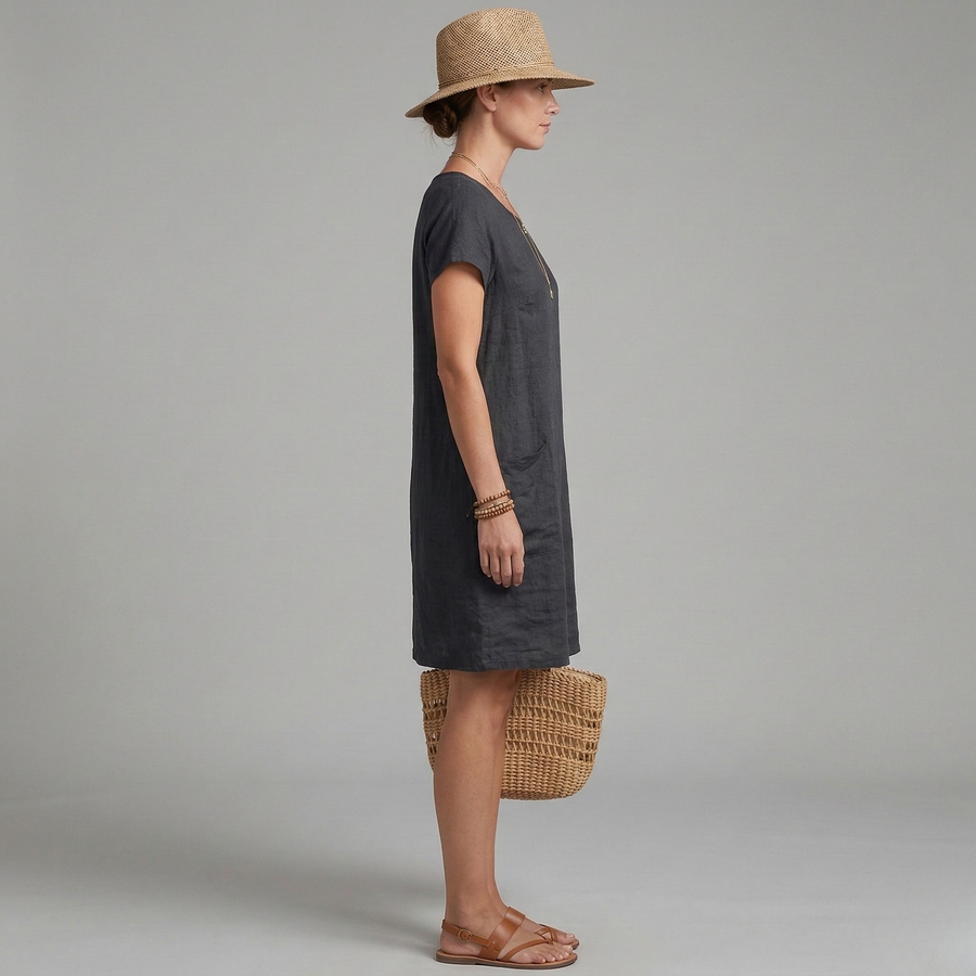Megan | Casual Linen Pocket Dress