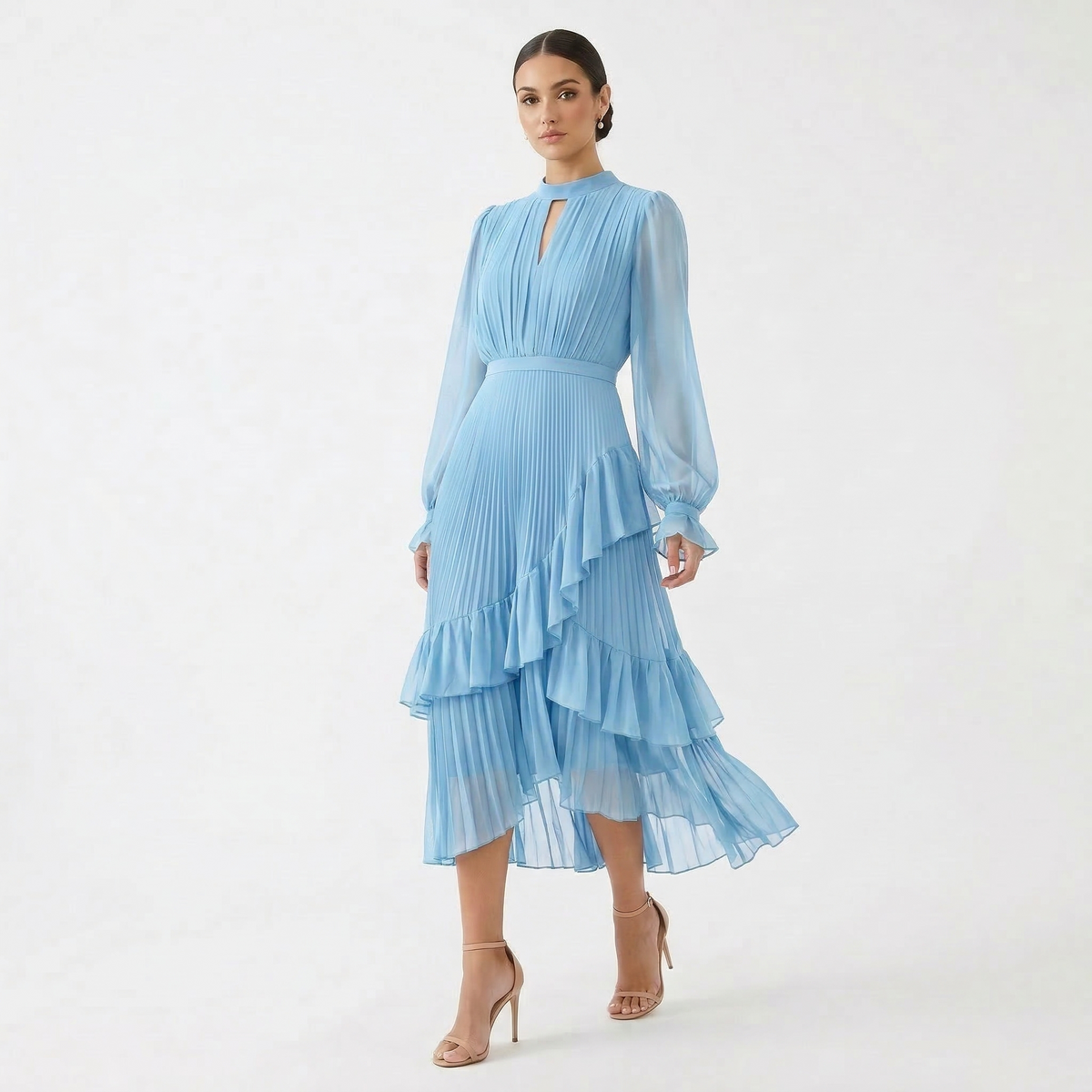 Melanie - Dress with Pleats and Wide Sleeves