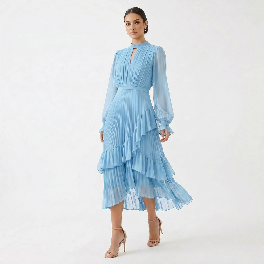 Melanie - Dress with Pleats and Wide Sleeves