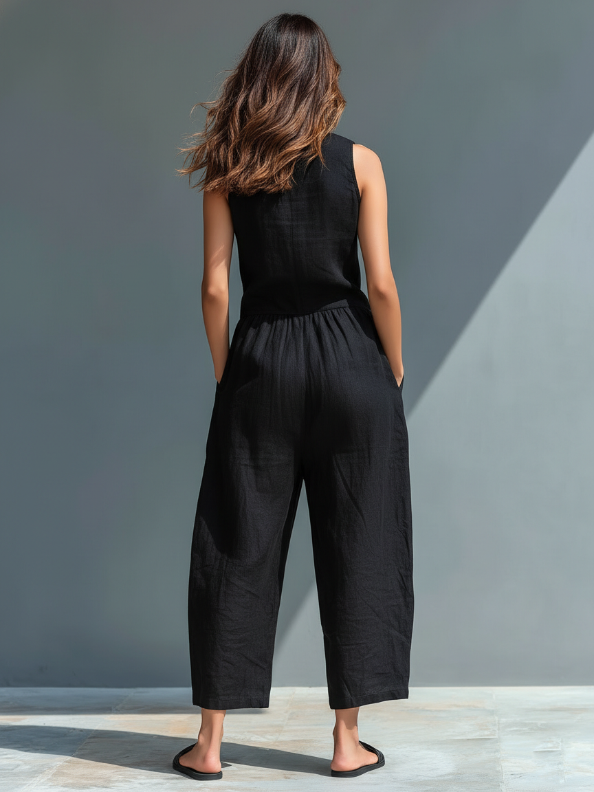 Vittoria | Minimalist Black Jumpsuit