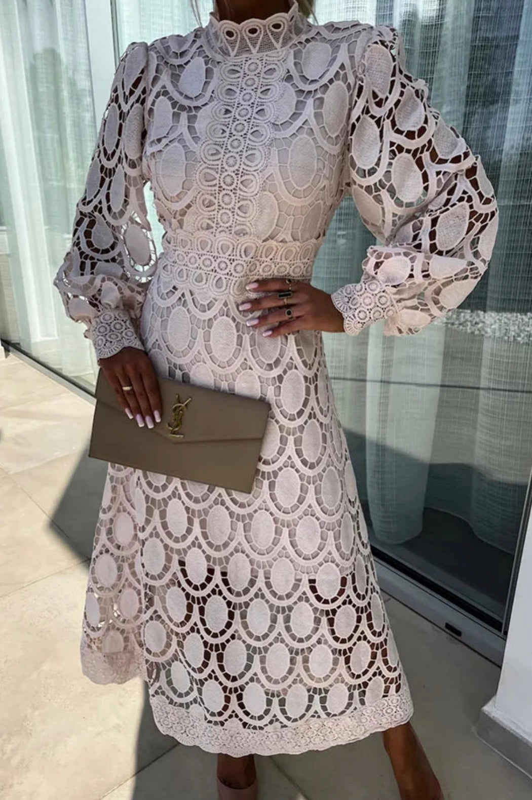 Eloah™ | Elegant Midi Lace Dress