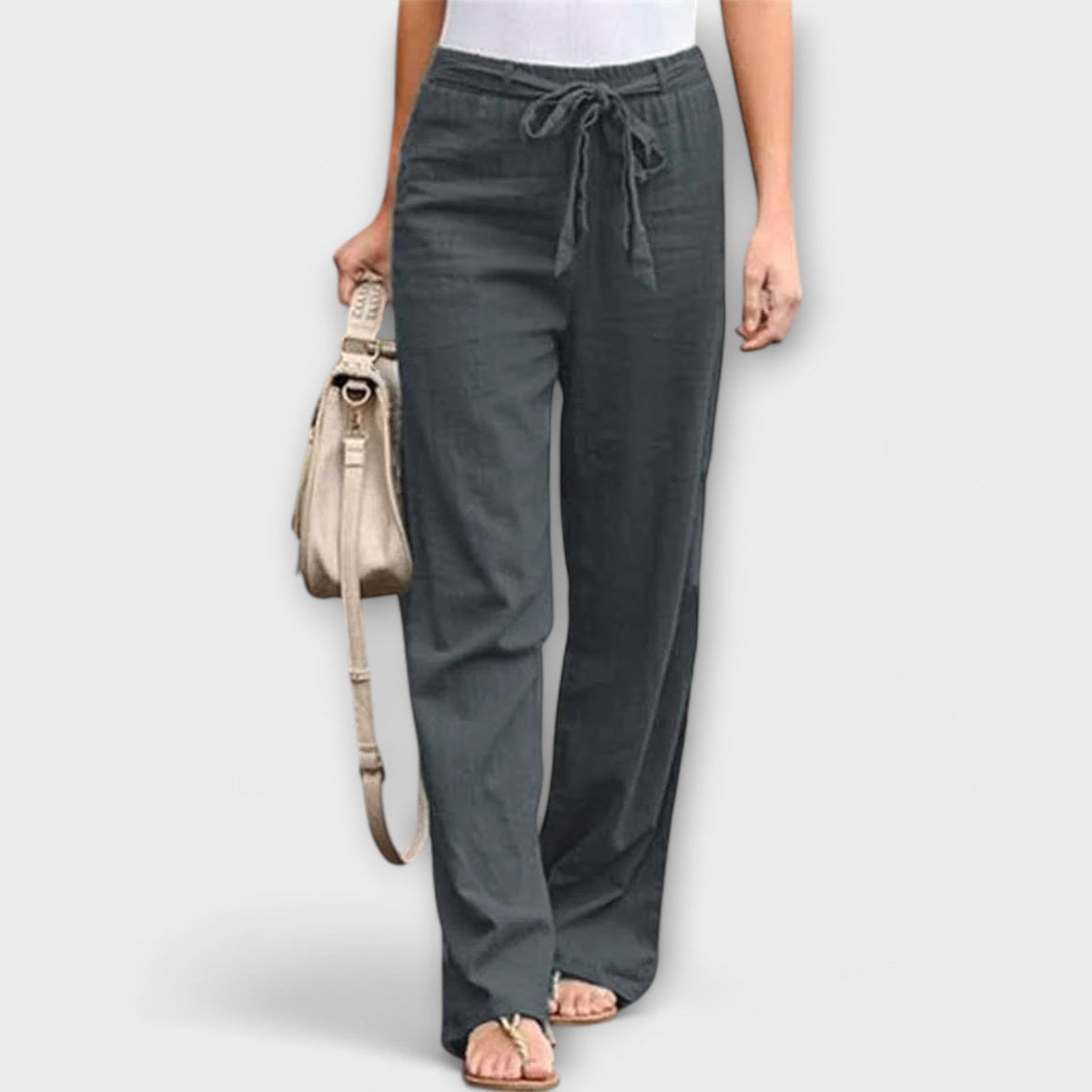 Pauline – Tie Waist Wide Leg Pants