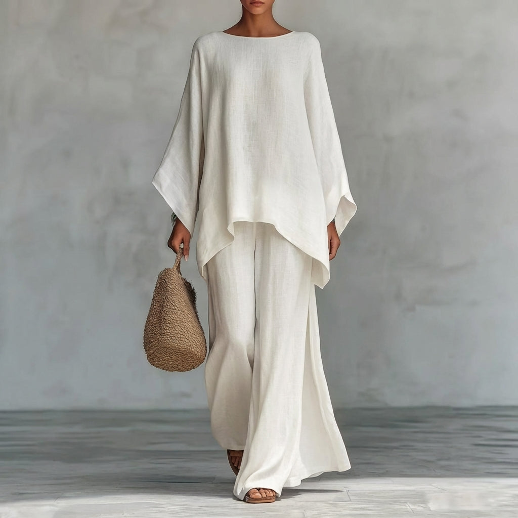Christine | Long Sleeve Two-Piece Set with Wide Pants