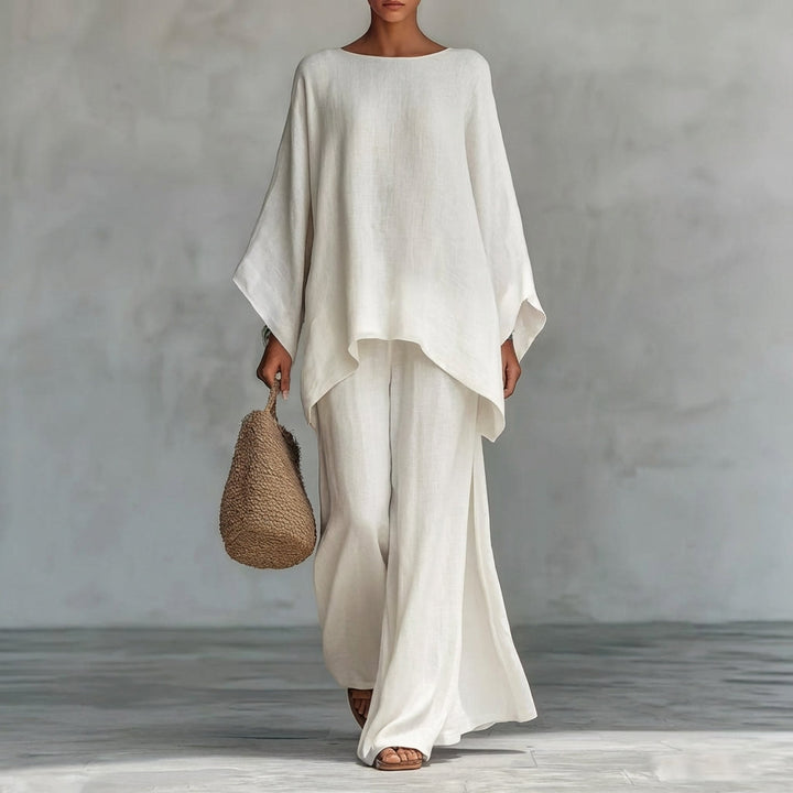 Christine | Long Sleeve Two-Piece Set with Wide Pants