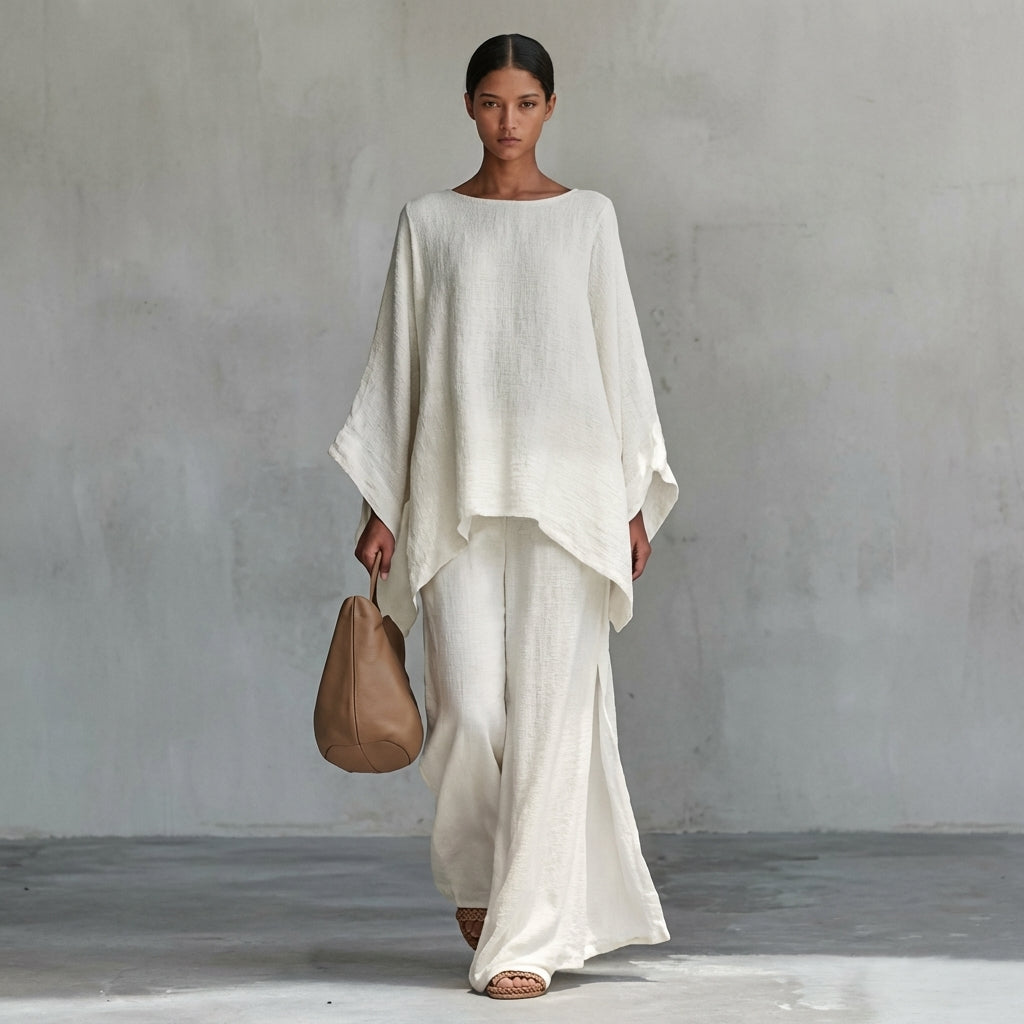 Christine | Long Sleeve Two-Piece Set with Wide Pants