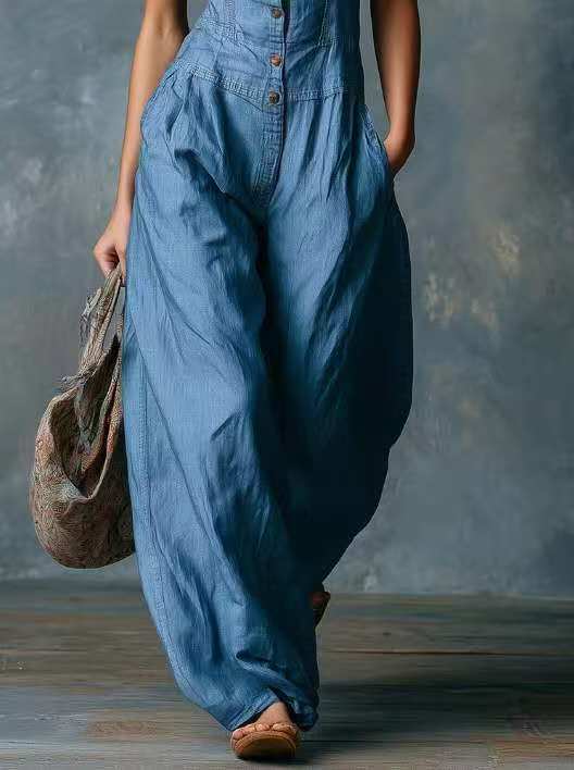 Daisy | Denim Effect Jumpsuit