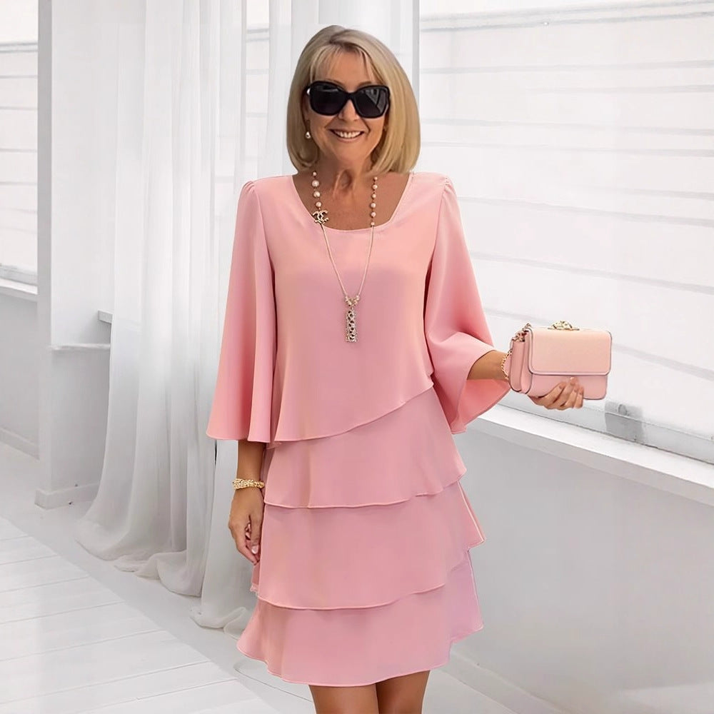 Maria – Elegant midi dress with ruffles