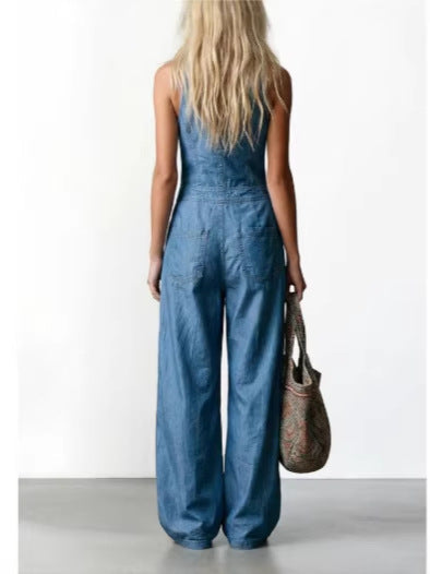 Daisy | Denim Effect Jumpsuit