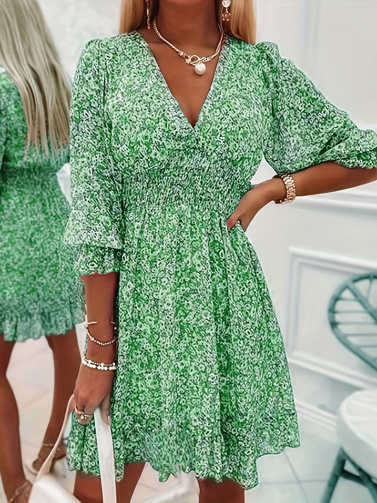 Nissia™ | Floral Stripe Mini Dress