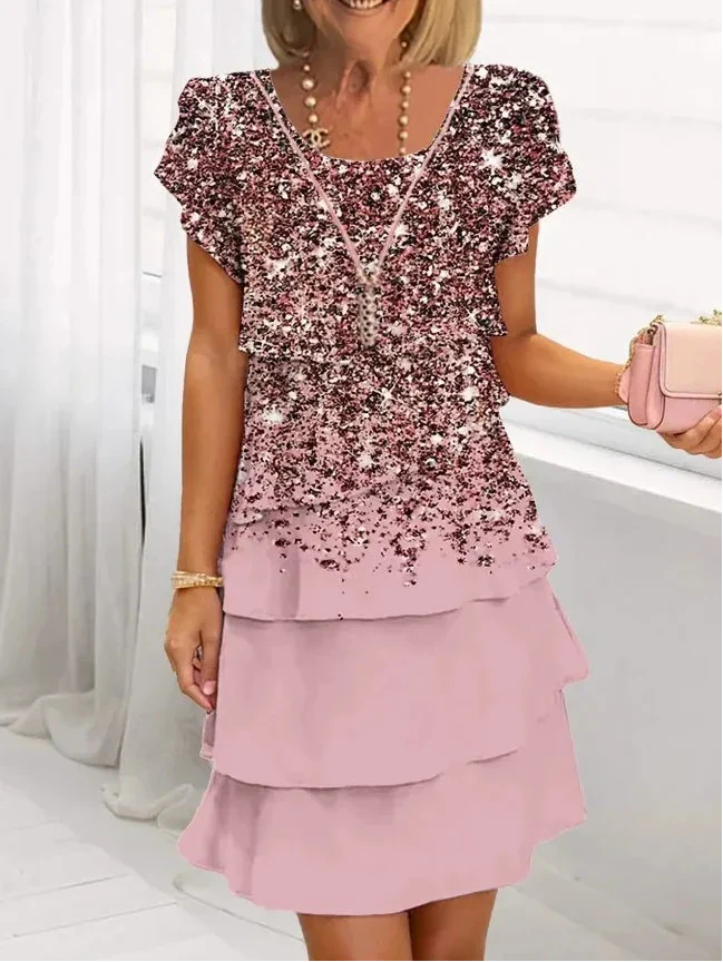 Gabriella | Elegant Comfort Ruffle Dress