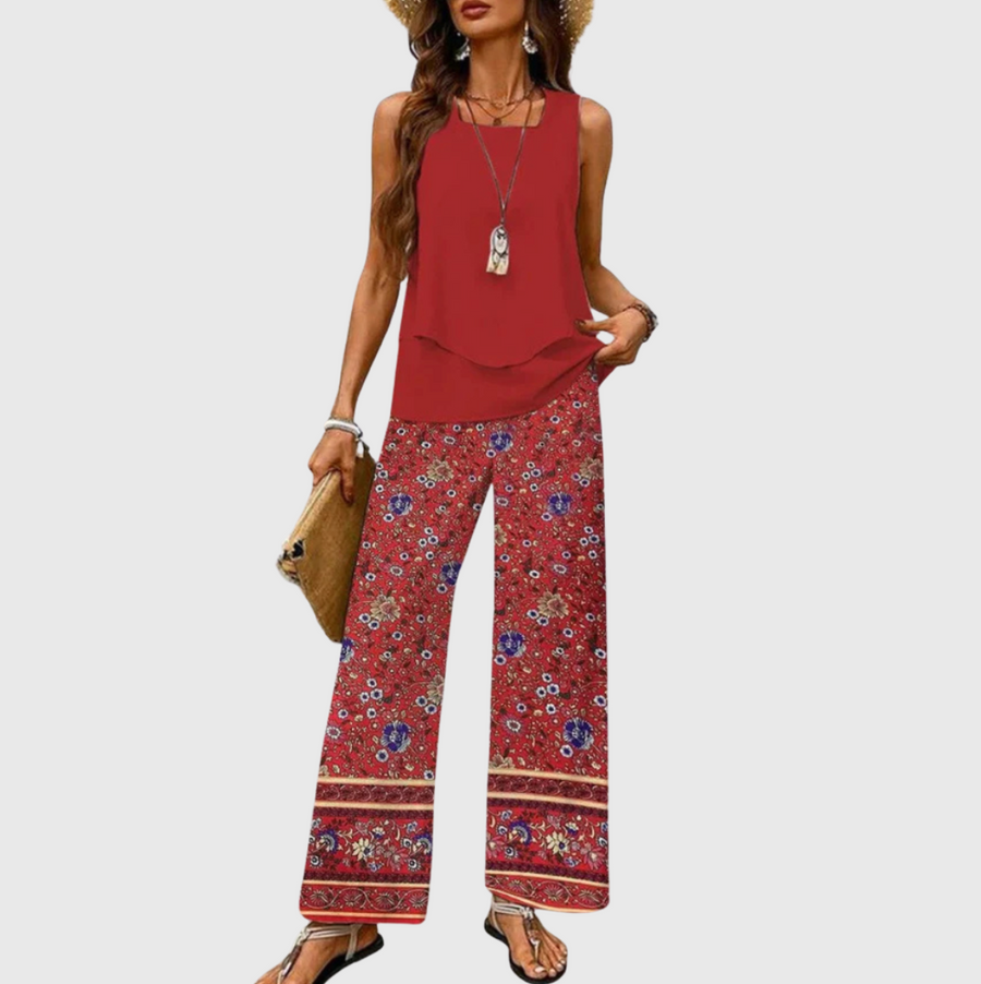 Ovelynra™ | Sleeveless Top and Wide Leg Pants