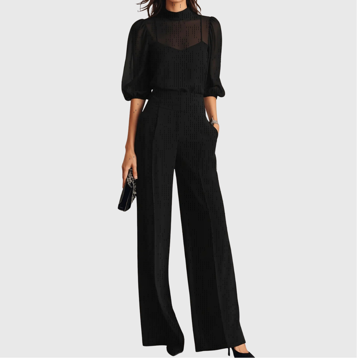 Elodie | Three-Piece Set Comprising a Top and Wide-Leg Pants