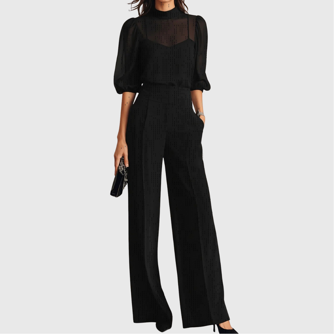 Elodie | Three-Piece Set Featuring a Top and Wide-Leg Trousers