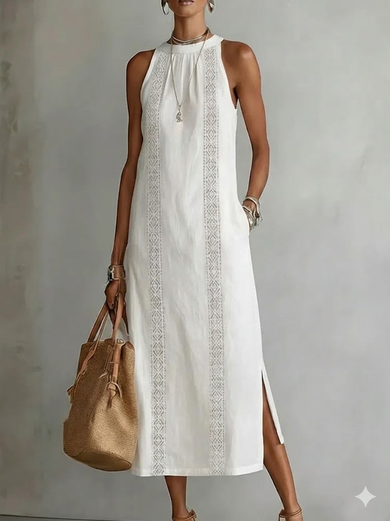 Julia | Retro Lace Denim Dress