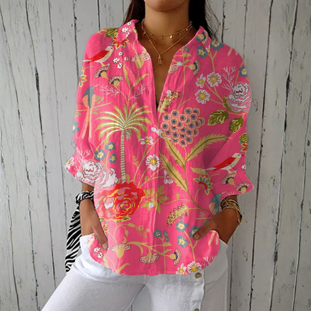 Eliana | Tropical Floral Blouse