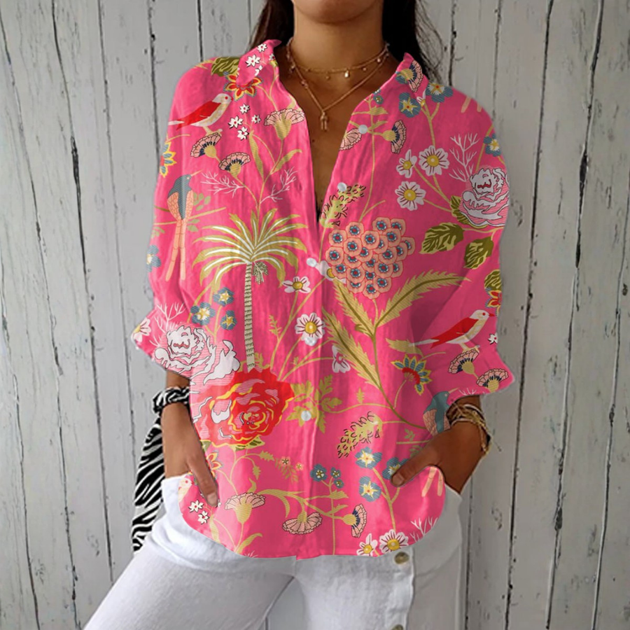 Eliana | Tropical Floral Blouse