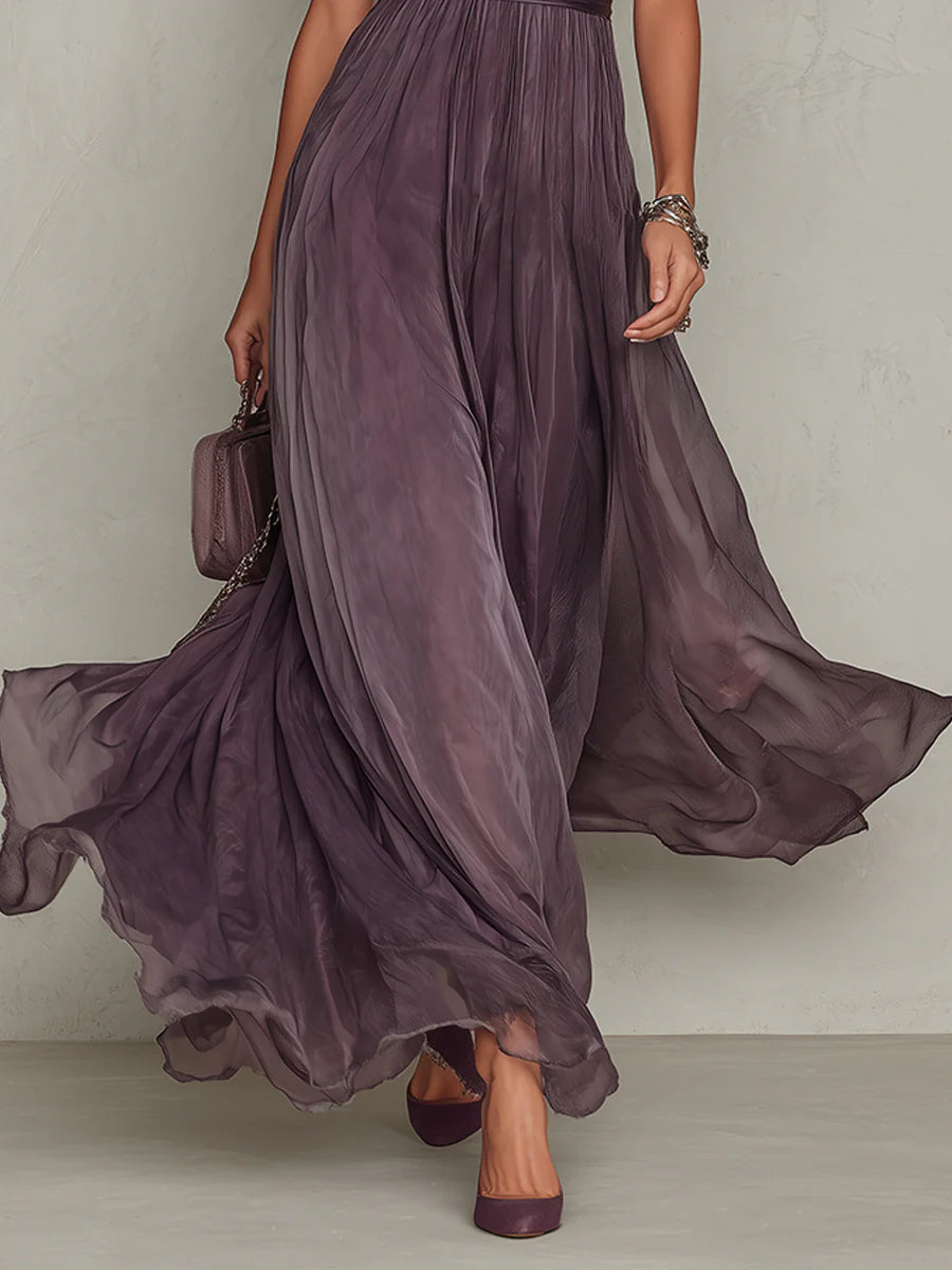 Karine - Long Dress with Low Neckline