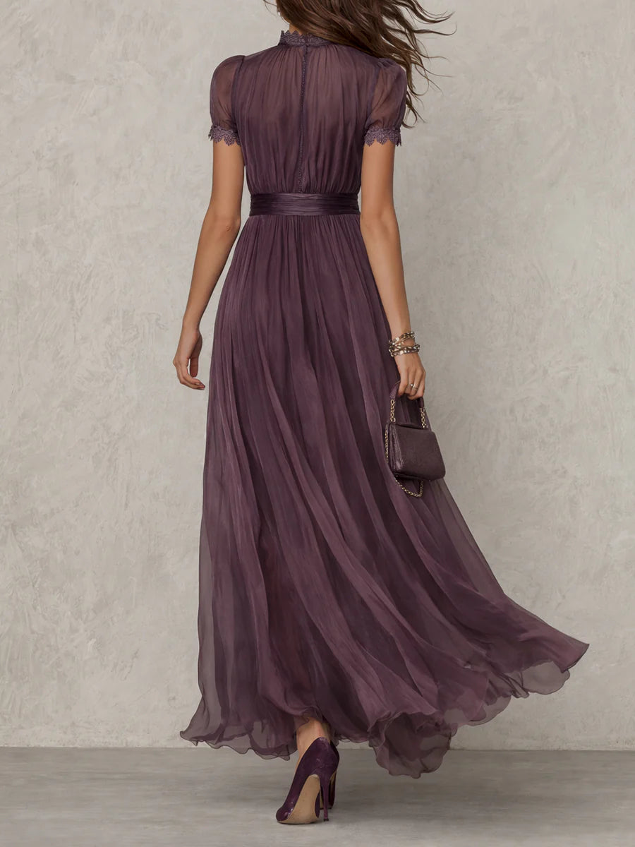 Karine - Long Dress with Low Neckline