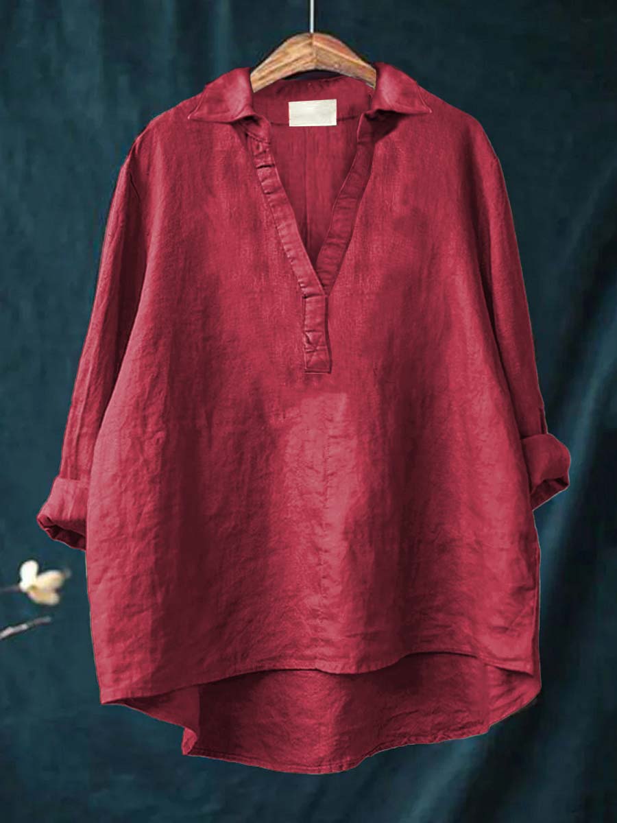 Andrea | Elegant Linen Summer Blouse