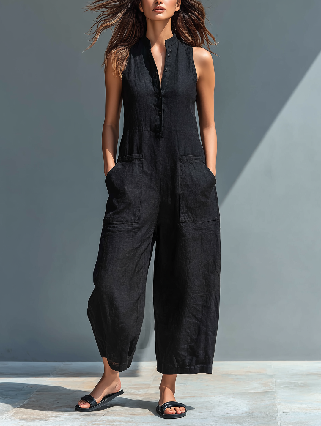 Vittoria | Minimalist Black Jumpsuit
