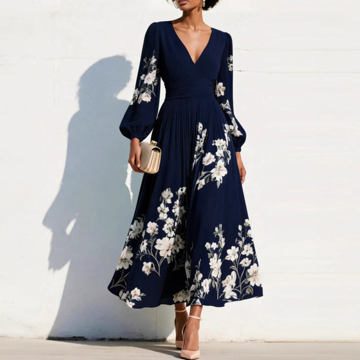NIRENA | Midi dress with a V-neck